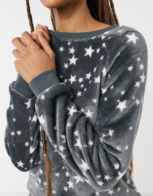 New Look fleece pyjama co-rd in star print