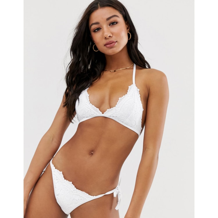 New Look lace detail bikini set in white ASOS