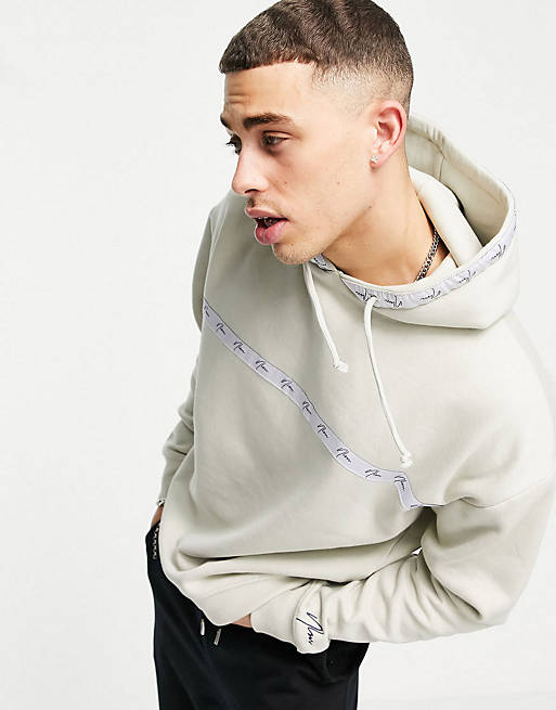 New Look NLM co-ord taped hoodie and jogger in stone