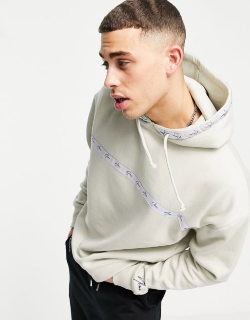 New Look - NLM - Ensemble avec hoodie et pantalon de jogging à bandes - Taupe