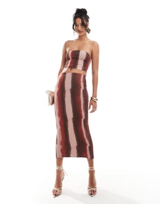 New Look - Set aus Mesh in Orange mit Print und Farbverlauf