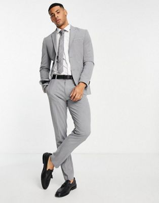 New Look skinny suit jacket in light grey