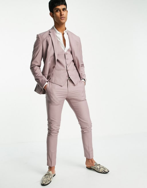 New Look skinny suit trouser in pale pink