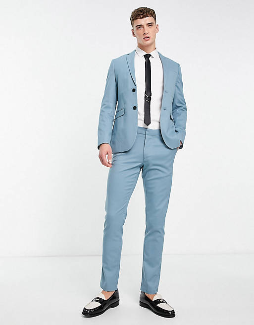 New Look skinny turquoise suit
