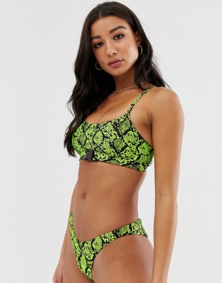 new look snake print swimsuit