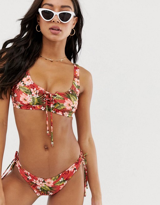 New Look tropical print bikini set