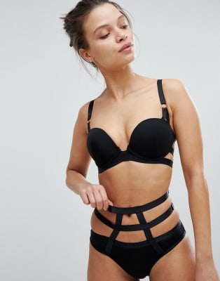 Leder Body Mit Hals-BH - Verstellbarer Dessous Body Hochglanz