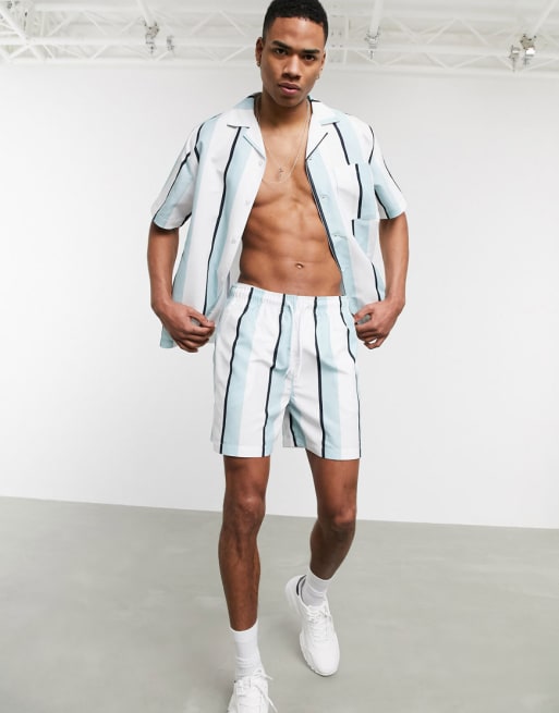 Nicce co-ord in white and sterling blue