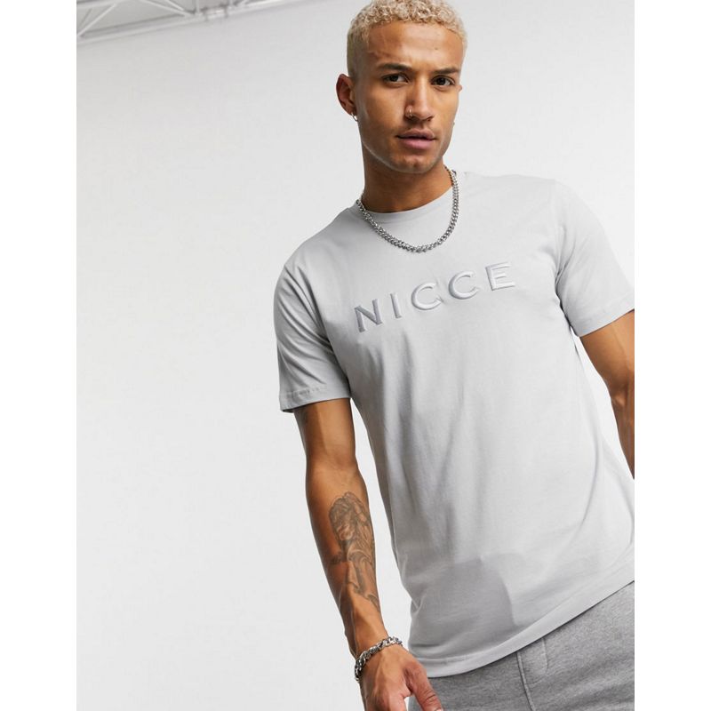 T-shirt girocollo T-shirt e Canotte NICCE - Mercury - Completo sportivo con logo ricamato grigio pietra