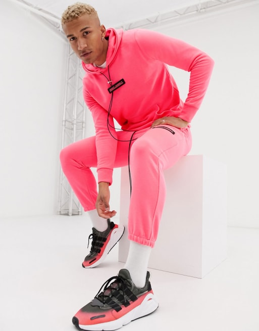 Neon pink hot sale adidas tracksuit