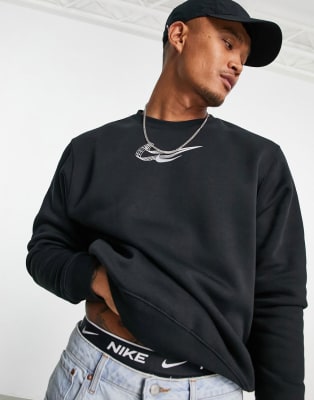 Nike 3D Swoosh fleece tracksuit in black and white | ASOS