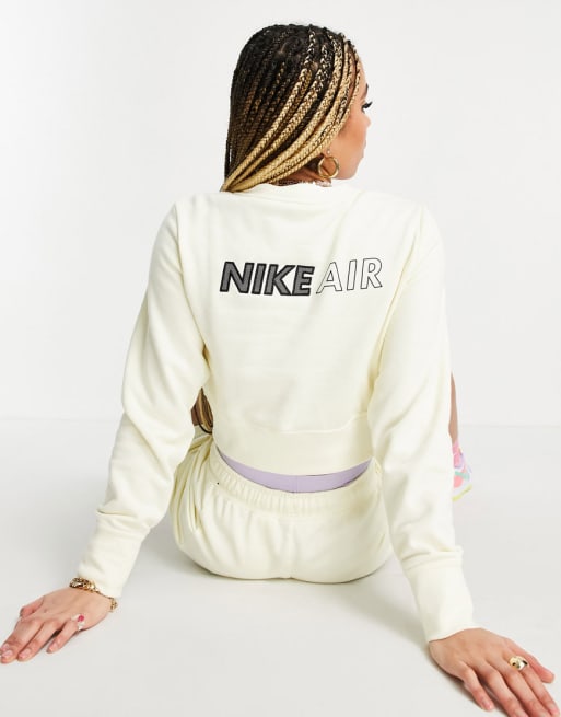 Nike Air high rise fleece shorts in off-white