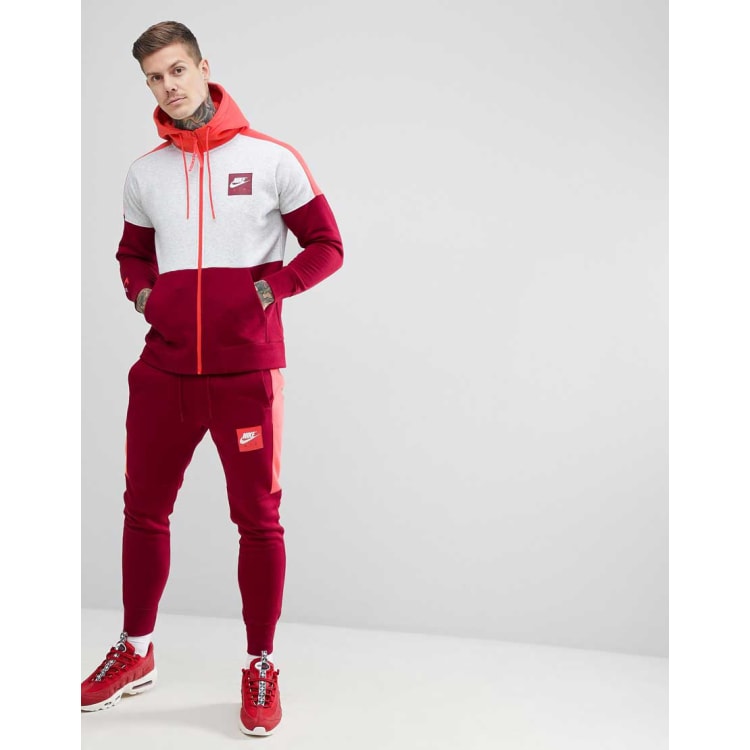 Ensemble survetement nike rouge sale