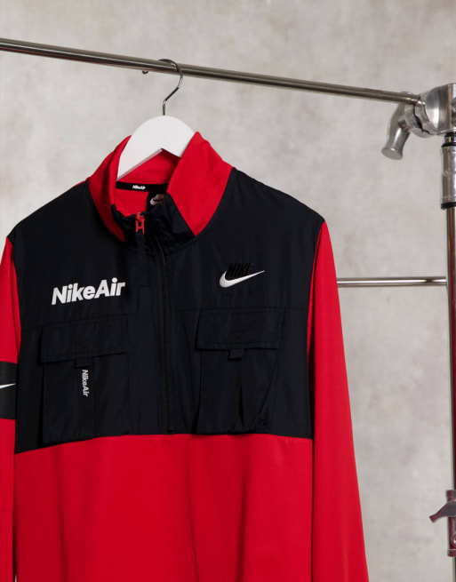 Black and red store nike air tracksuit