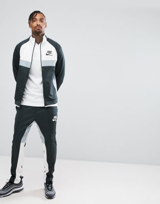 nike grey and green tracksuit