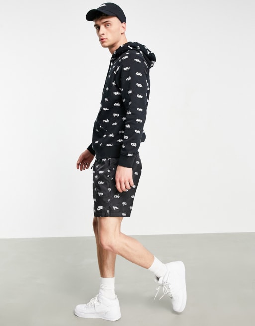 Nike Club all over print shorts set in black ASOS