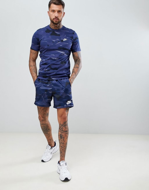 Nike - Combi-set met camouflageprint in blauw