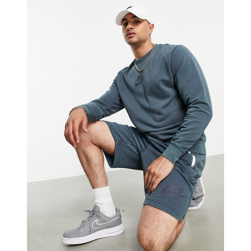 Felpe 5M4jd Nike - Completo tuta sportiva con pantaloncini blu slavato