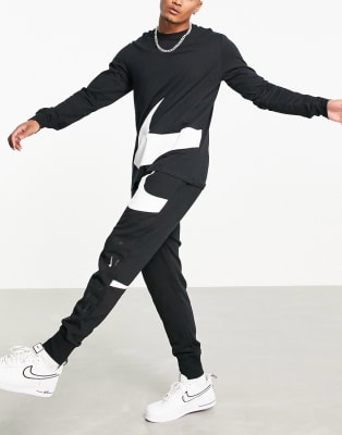 Nike Ensemble logo virgule avec logo blanc Noir ASOS