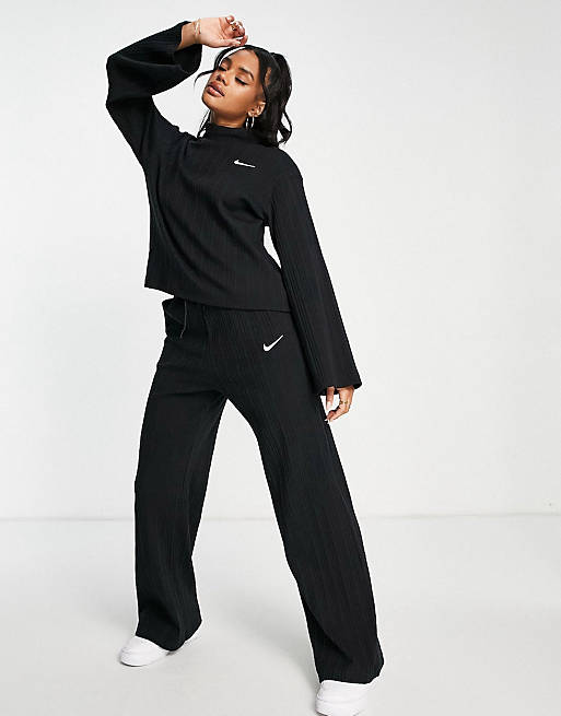 Nike - Ensemble en jersey côtelé à petit logo virgule - Noir
