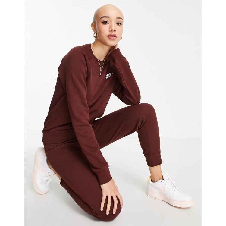 verzekering impuls Wens Nike essential fleece tracksuit in burgundy | ASOS