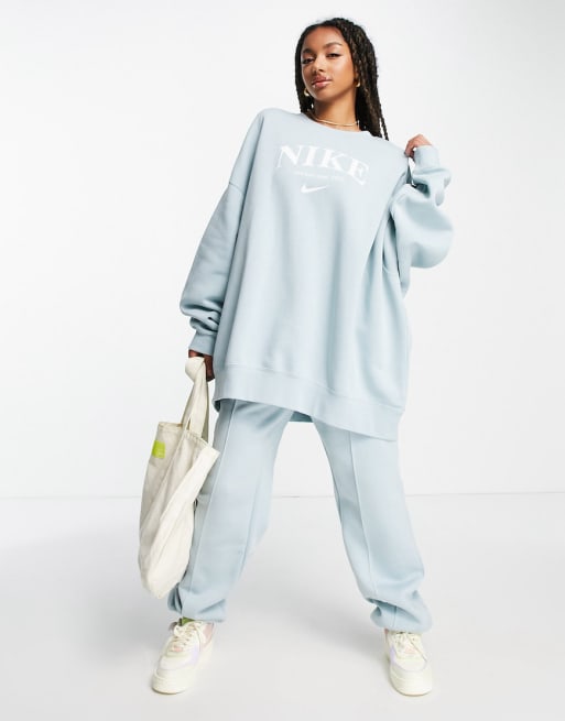 Nike Essential retro fleece co ord in ocean blue ASOS