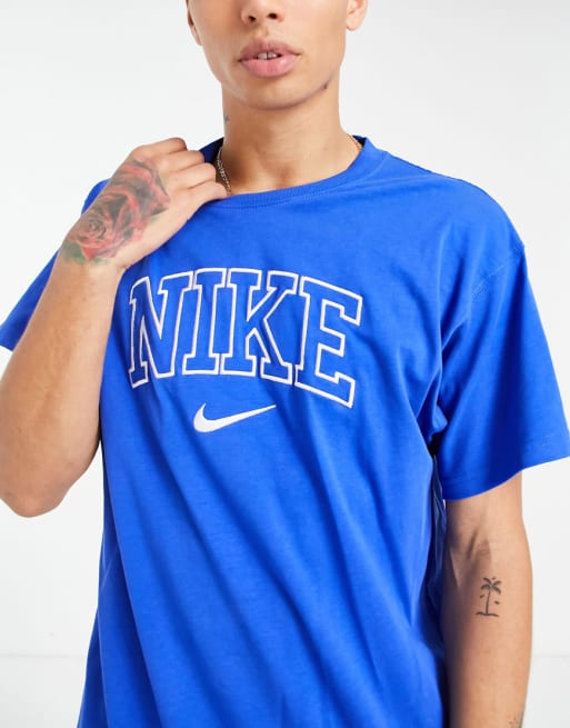 Nike – Fleece-Trainingsanzug in Blau mit Retro-Logo