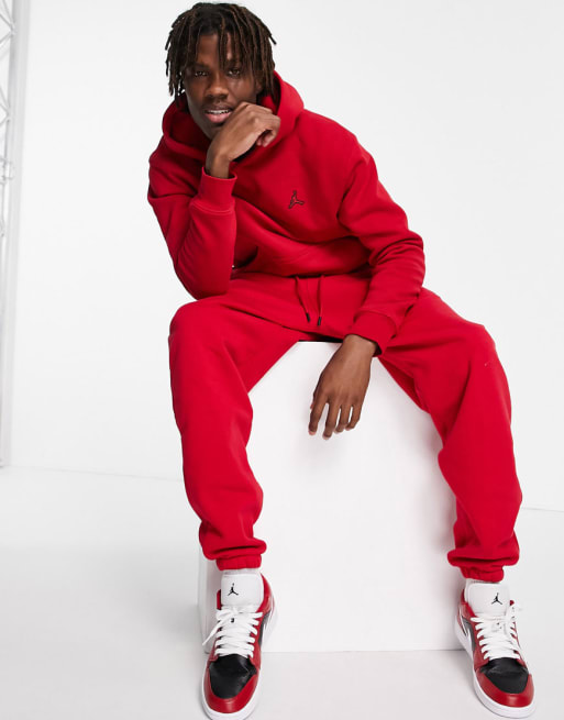 Nike fleece hot sale tracksuit red