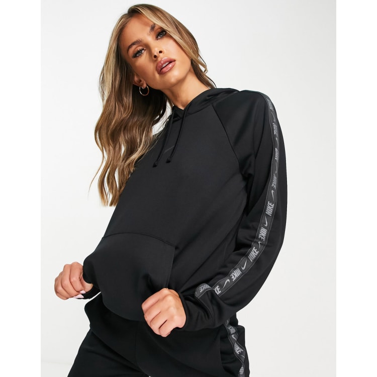 Nike swoosh discount tape hoodie black