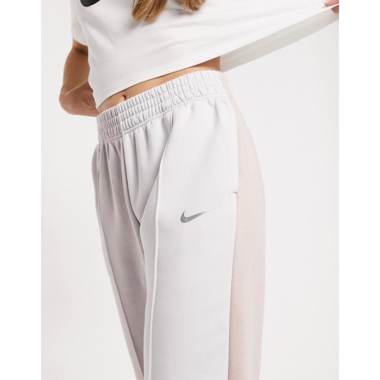 Nike Metallic Swoosh neutrals colour block tracksuit ASOS