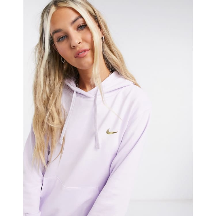 Nike mini metallic swoosh oversized tracksuit in purple ASOS