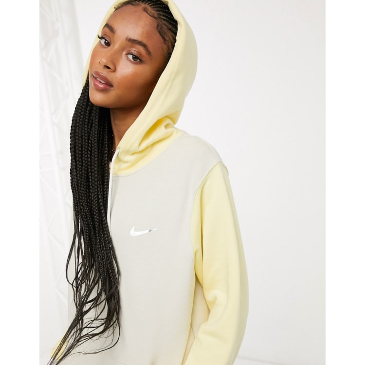 Nike mini metallic swoosh oversized colour block hoodie in tonal coral new arrivals