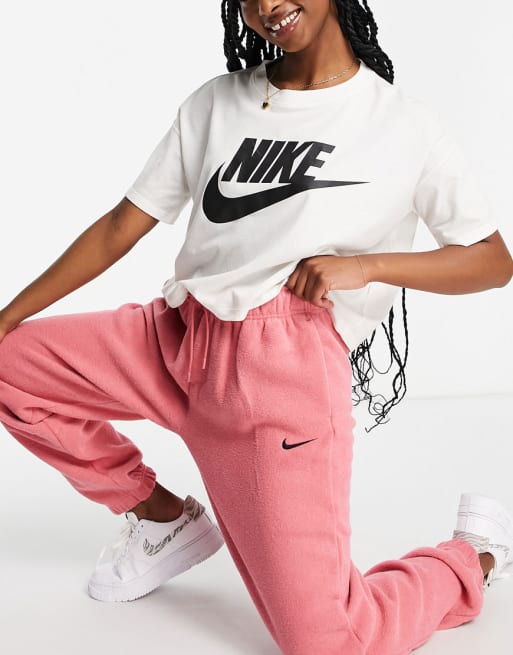 atraer Cuota Accidental Nike mini swoosh plush tracksuit in archaeo pink | ASOS