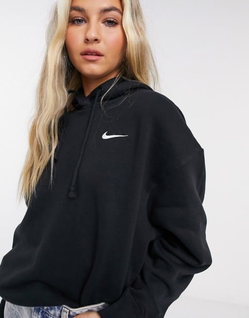 Nike - Oversized træningssæt i sort med mini swoosh-logo 