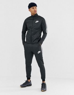 Nike Pinstripe Tracksuit In Black | ASOS