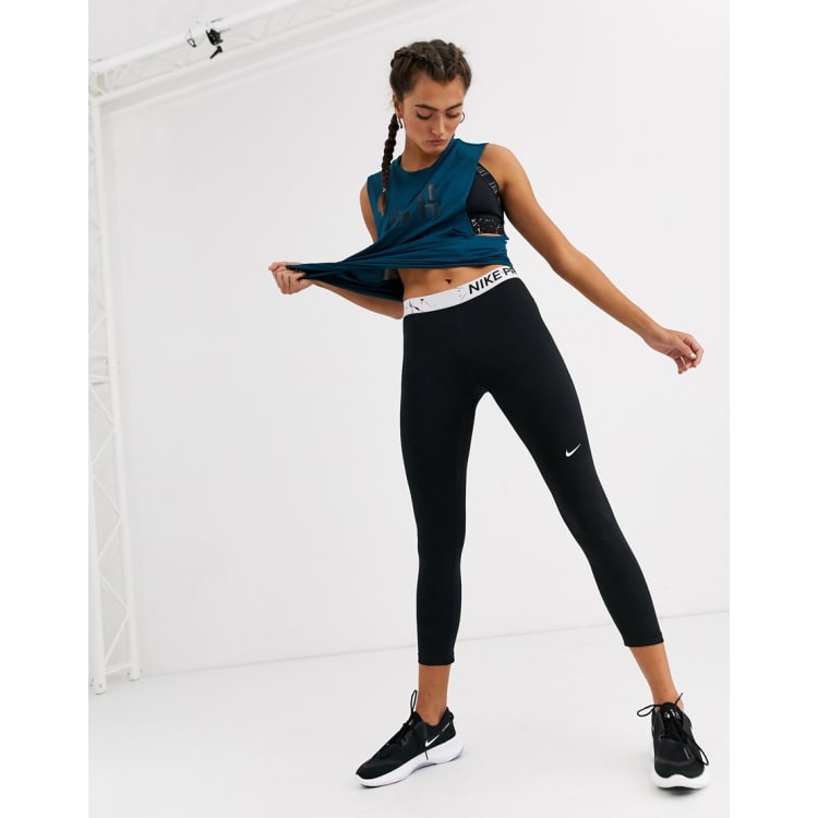 Nike Pro Training Blue Marble Print Legging, ASOS