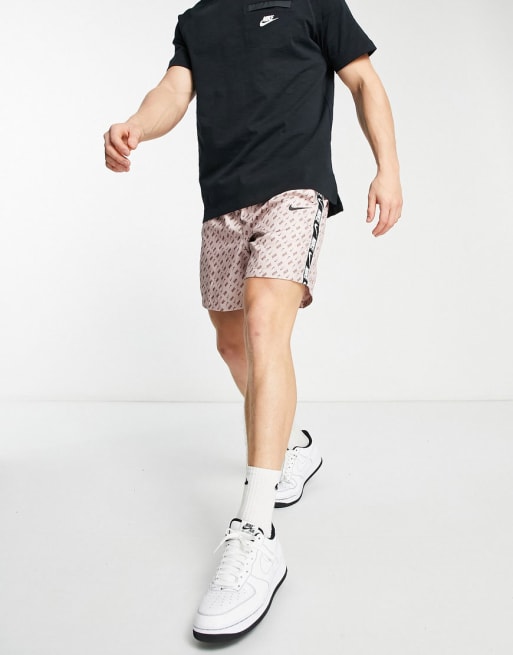 Nike air logo tape shorts in white, ASOS