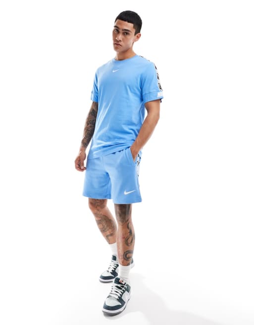  Nike Repeat t-shirt and shorts co-ord in blue