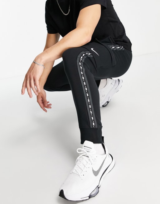 Nike tape hot sale black tracksuit