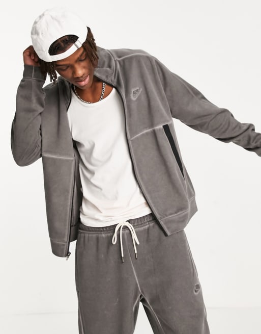 Nike Revival joggers and trackjacket in washed black
