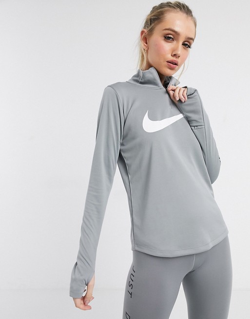 Nike Running Swoosh leggings, quarter zip and tank in grey