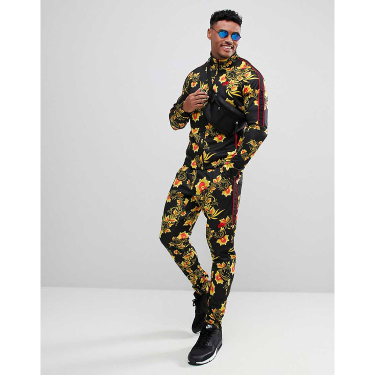 Adidas floral hot sale tracksuit mens