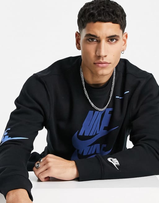 Nike Sport Essentials Multi Futura logo fleece tracksuit in black