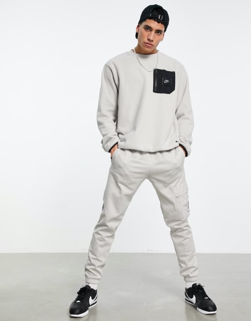 Nike Sports Utility cargo tracksuit in light grey | ASOS