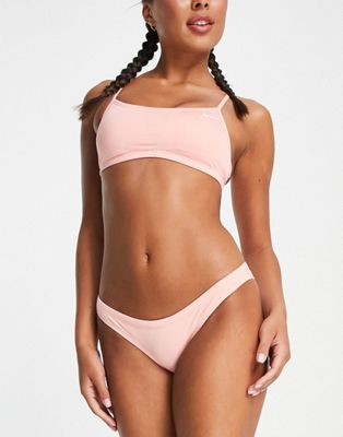 Nike Swimming high waist bottom in pink with matching set
