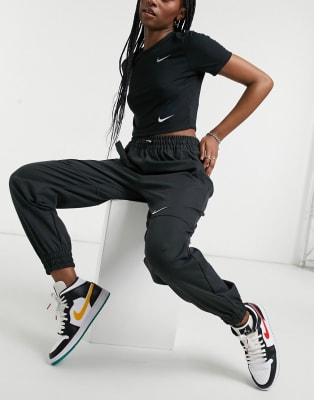 Nike Swoosh woven tracksuit in black | ASOS