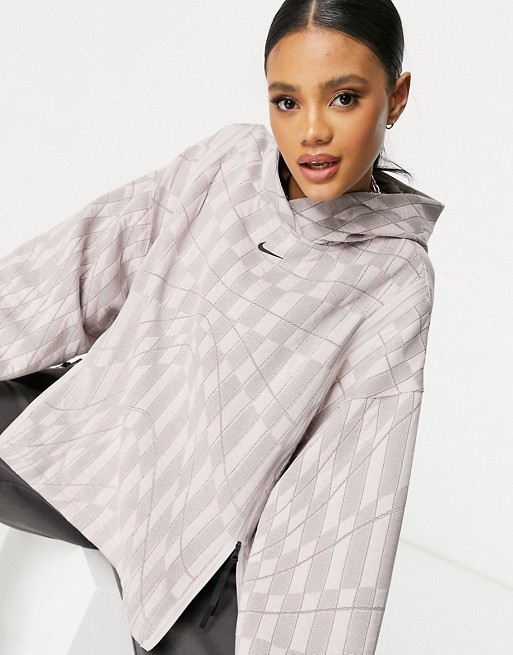 Nike Tech fleece checked tracksuit in pink