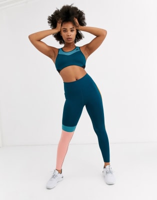 Nike Training bra and leggings in teal | ASOS