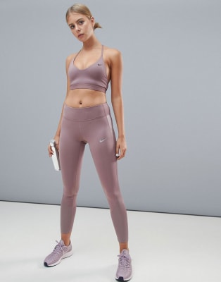 nike training sculpt leggings in mauve