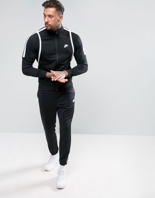 Nike tribute poly hot sale tracksuit in black